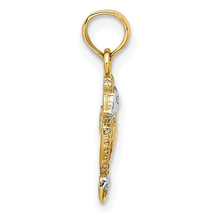 14K with White Rhodium Mini Seahorse Charm