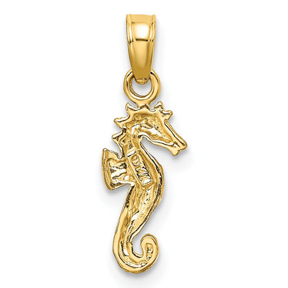 14K with White Rhodium Mini Seahorse Charm