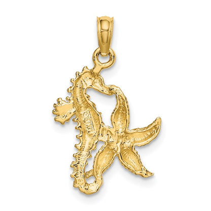 14K with White Rhodium Starfish and Seahorse Charm