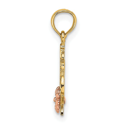 14k Two-Tone #1 GRANDMA with Flower Charm