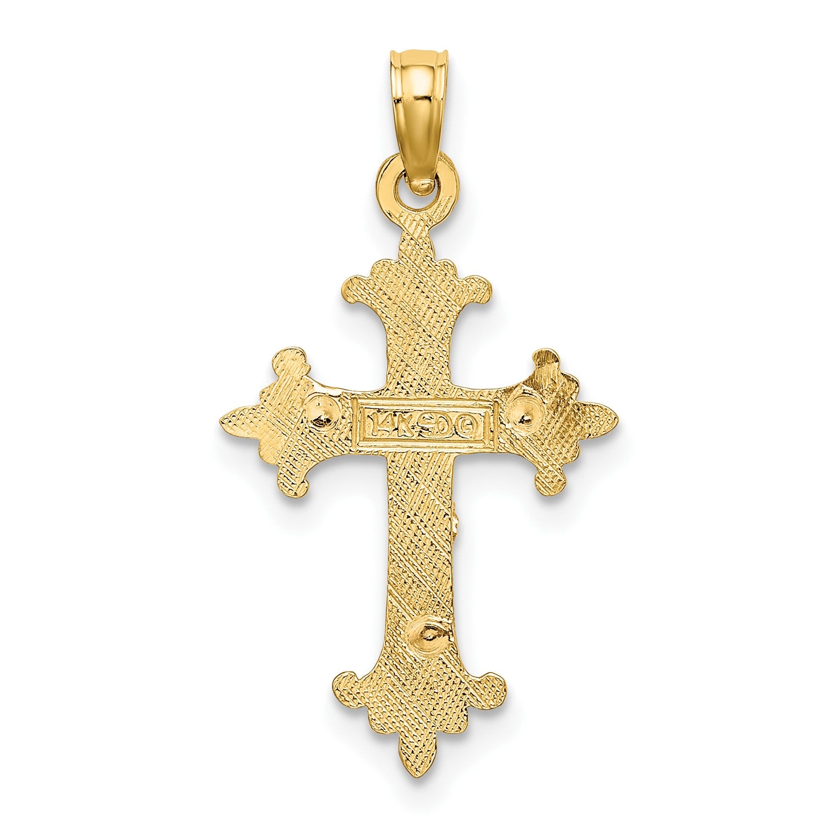 14K Two-Tone Crucifix Charm