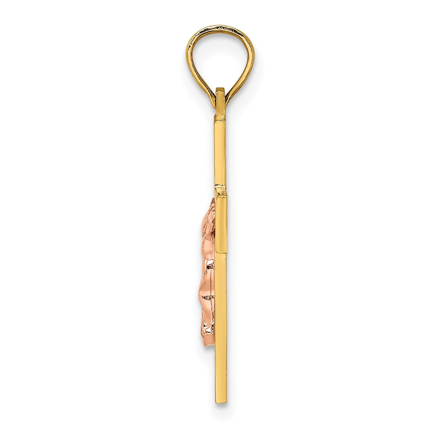 14K Two-Tone Latin Crucifix Charm