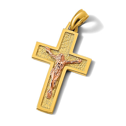14K Two-Tone Latin Crucifix Charm