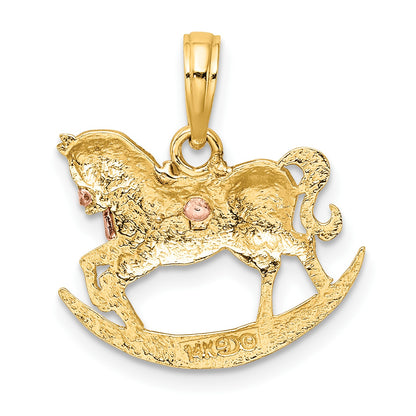 14k Two-Tone Rocking Horse with Saddle Charm