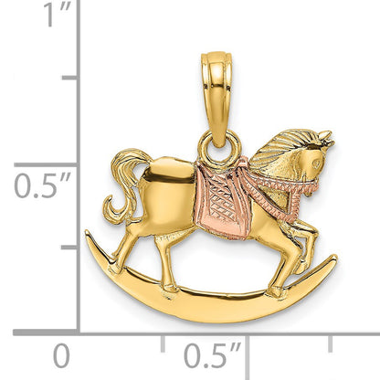 14k Two-Tone Rocking Horse with Saddle Charm
