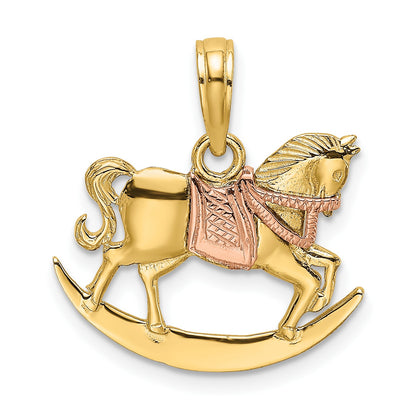 14k Two-Tone Rocking Horse with Saddle Charm