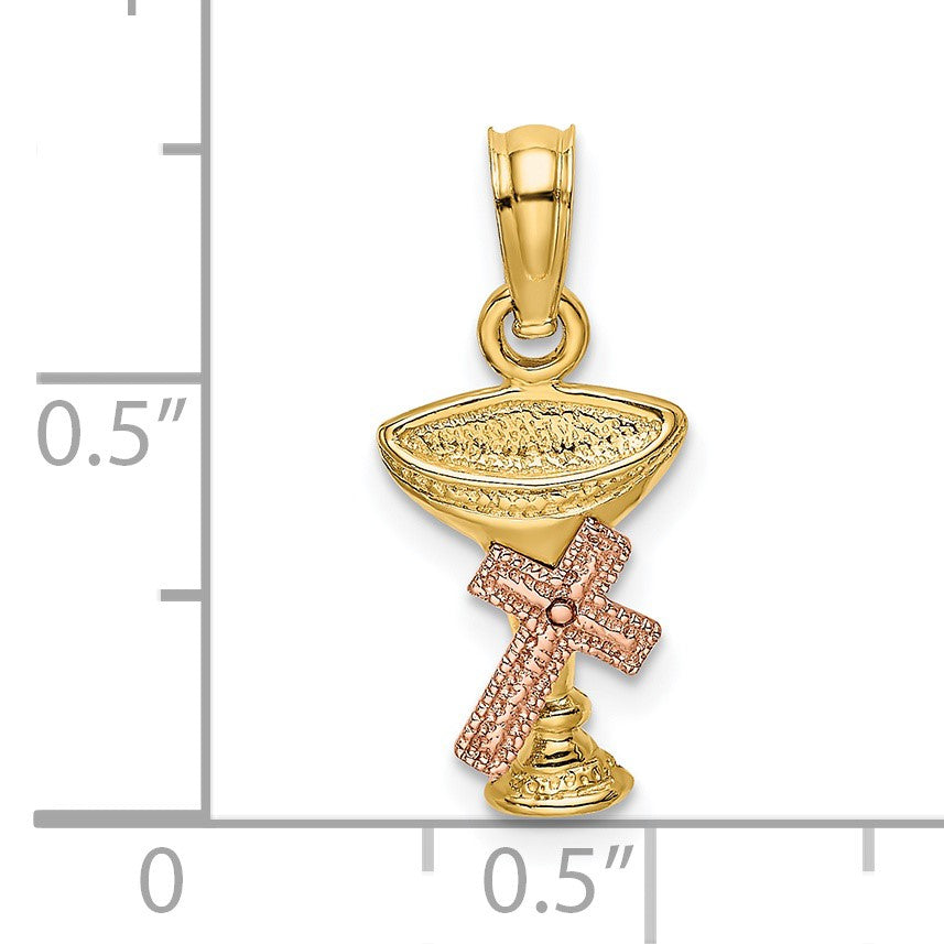 14K Two-Tone Communion Cup with Cross Charm