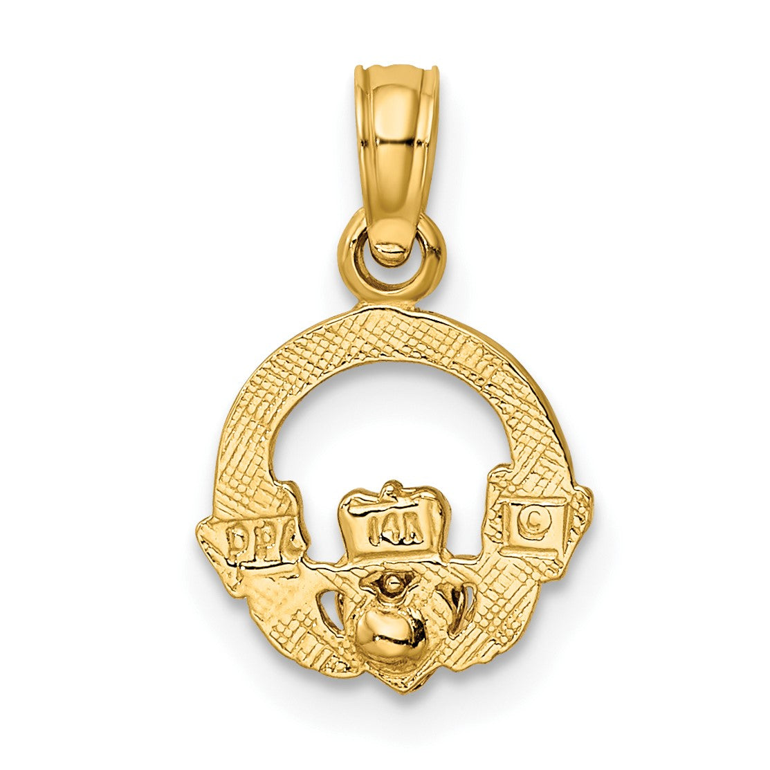 14k Two-Tone Claddagh with Heart Charm