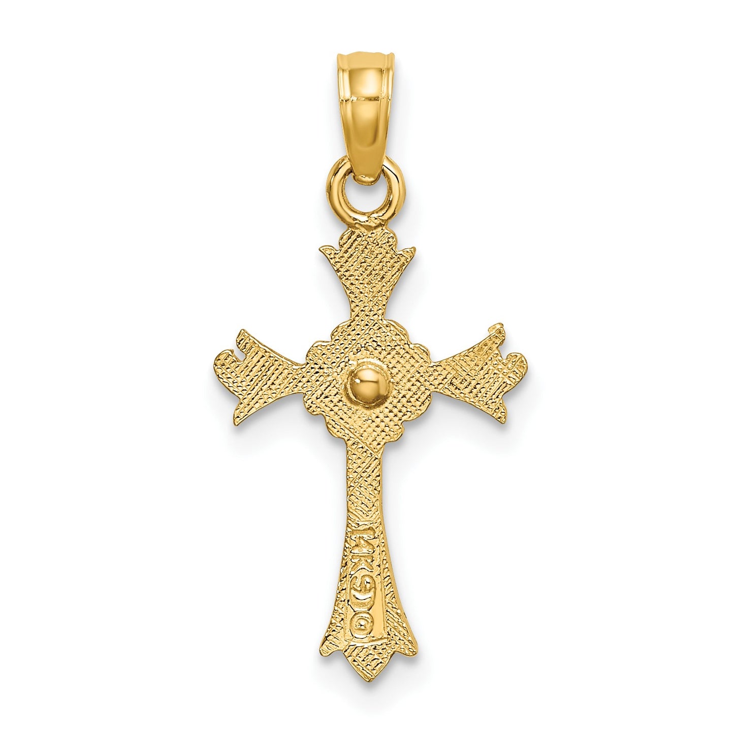 14k Two-Tone Cross with Heart Charm