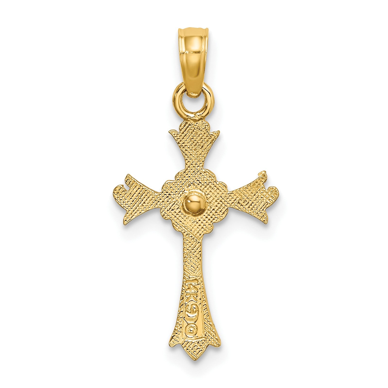 14k Two-Tone Cross with Heart Charm