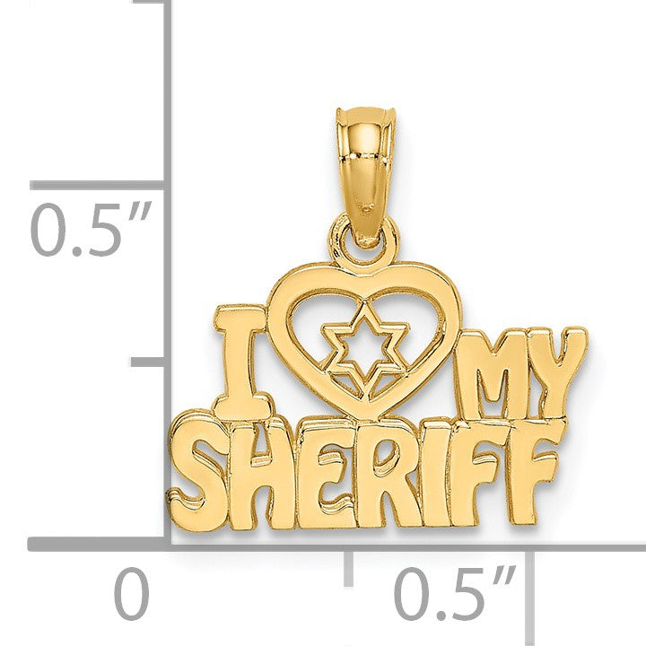 14k I HEART MY SHERIFF Charm