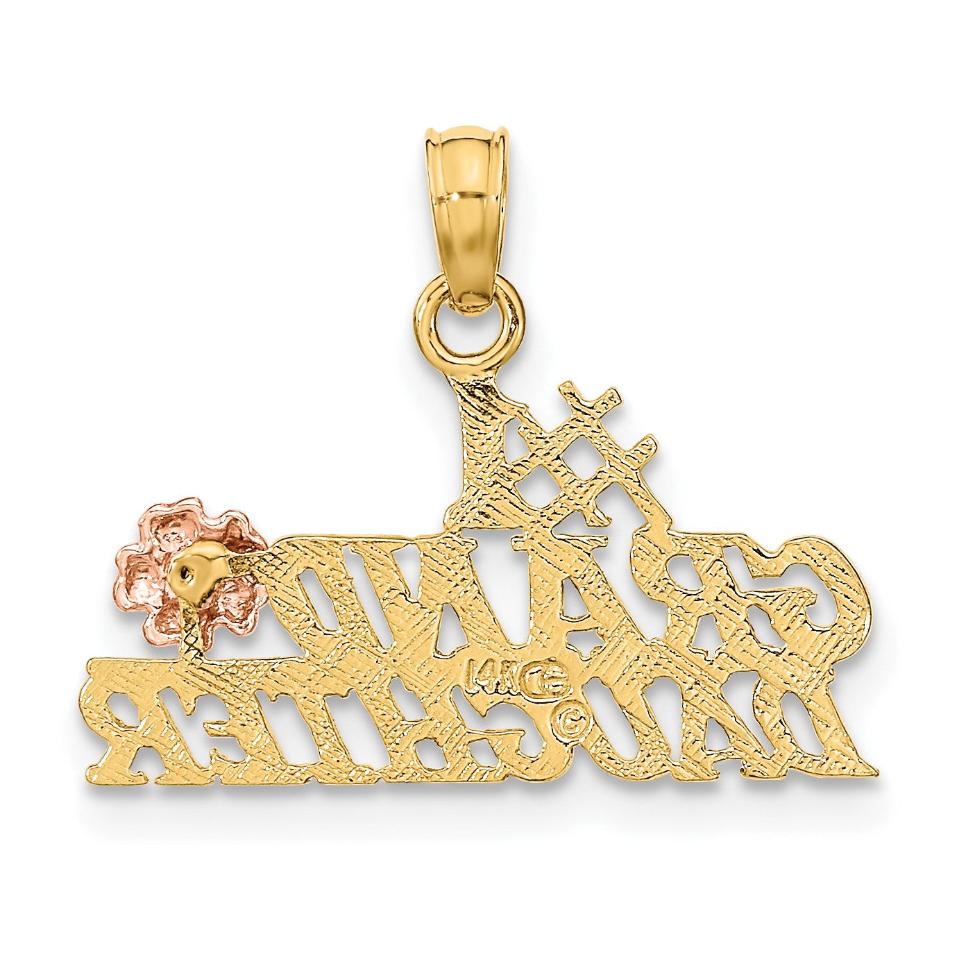 14k Two-Tone #1 GRANDDAUGHTER with Flowers Charm