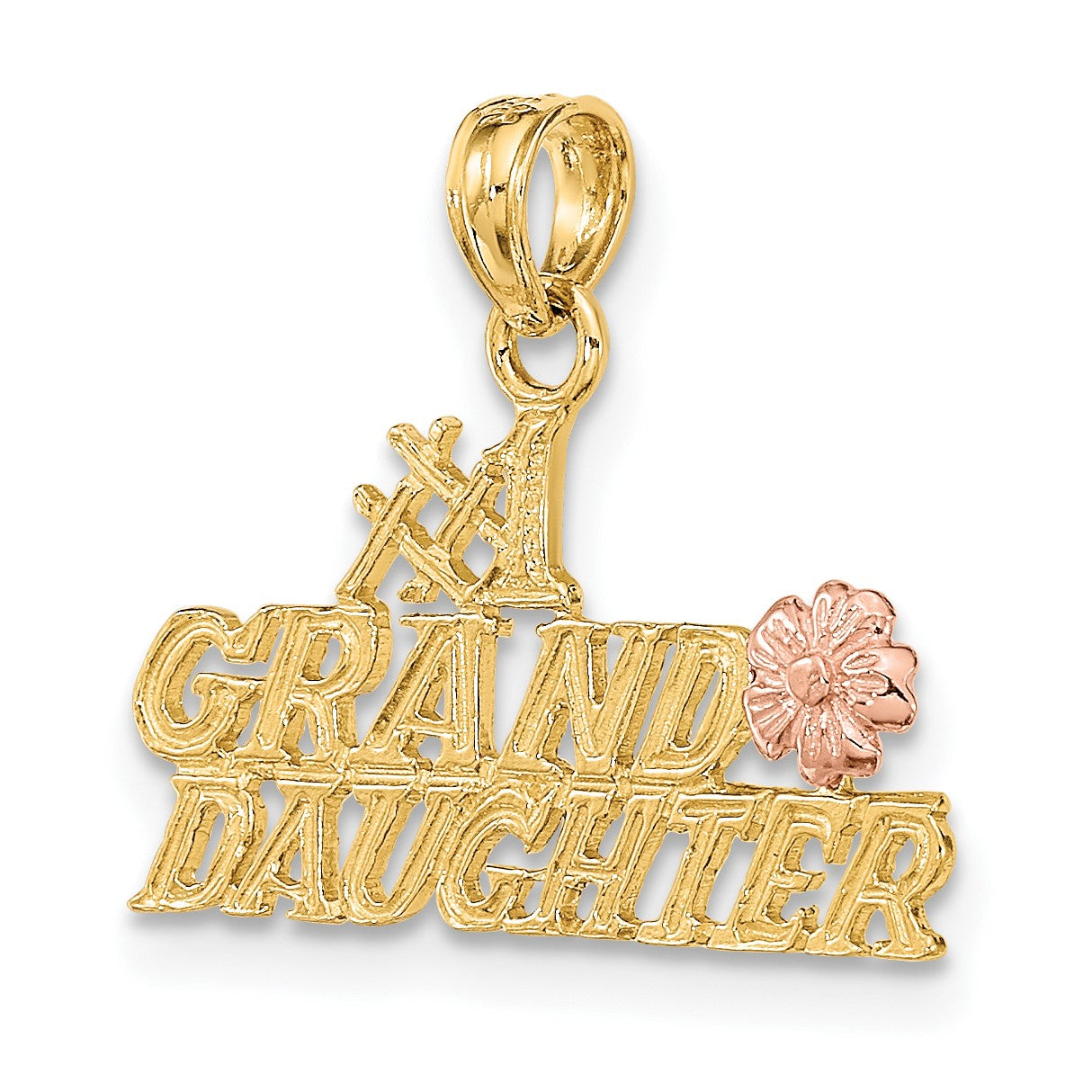 14k Two-Tone #1 GRANDDAUGHTER with Flowers Charm