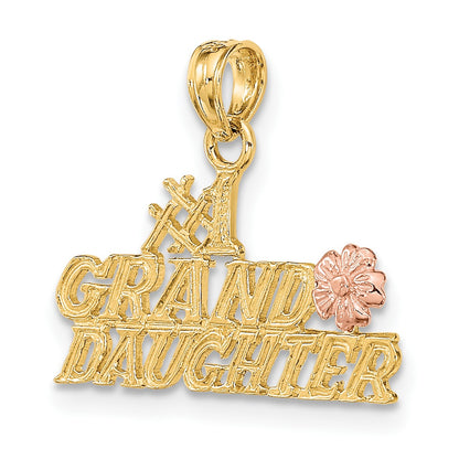 14k Two-Tone #1 GRANDDAUGHTER with Flowers Charm