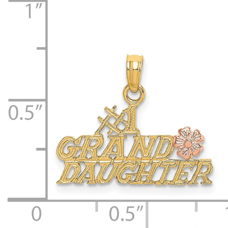 14k Two-Tone #1 GRANDDAUGHTER with Flowers Charm