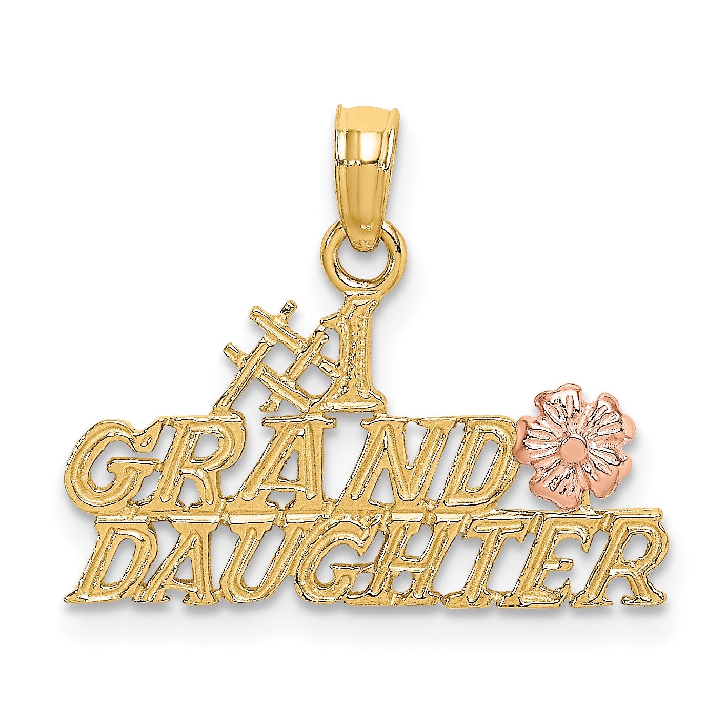 14k Two-Tone #1 GRANDDAUGHTER with Flowers Charm