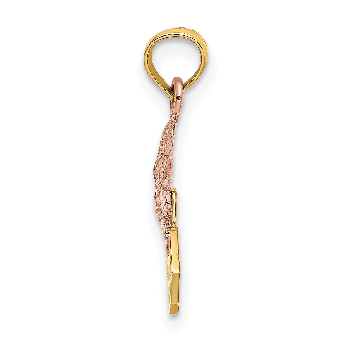 14k Two-Tone Teddy Bear with ABC Blocks Charm