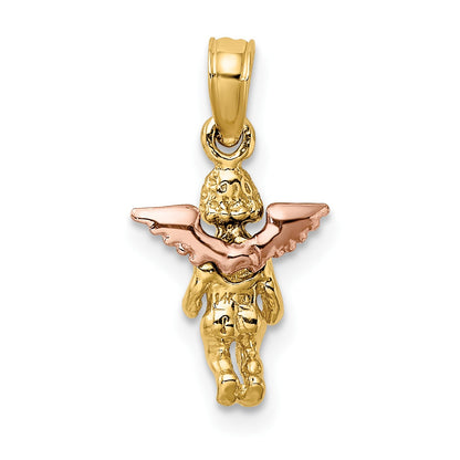 14K Two-Tone 3-D Mini Guardian Angel Charm