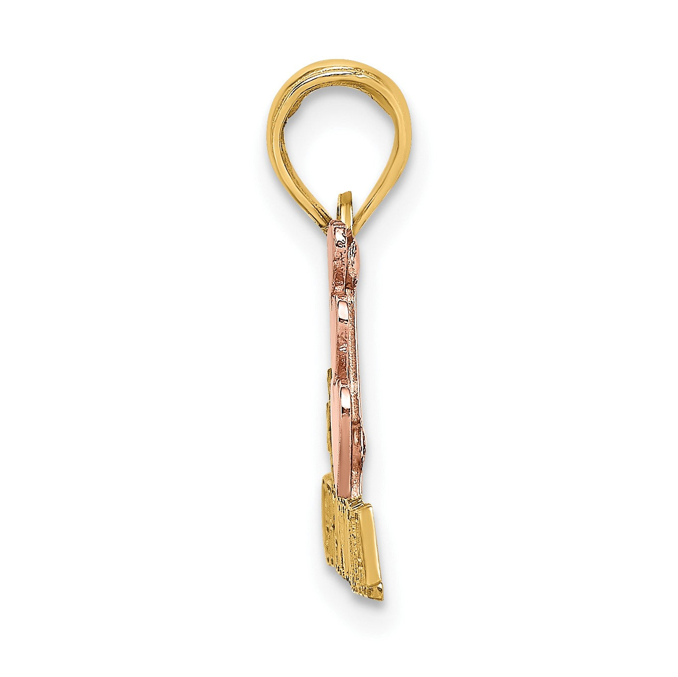 14k Two-Tone #1 GRANDMA with Three Hearts Charm