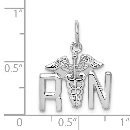 14k White Gold RN Registered Nurse Charm