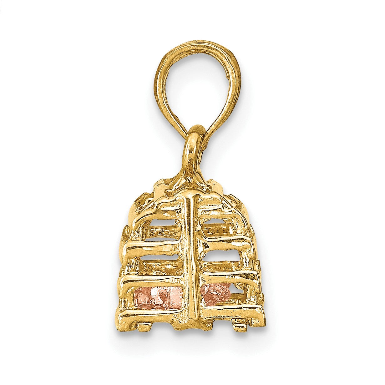 14K Two-Tone Moveable 3-D Pink Lobster In Trap Charm