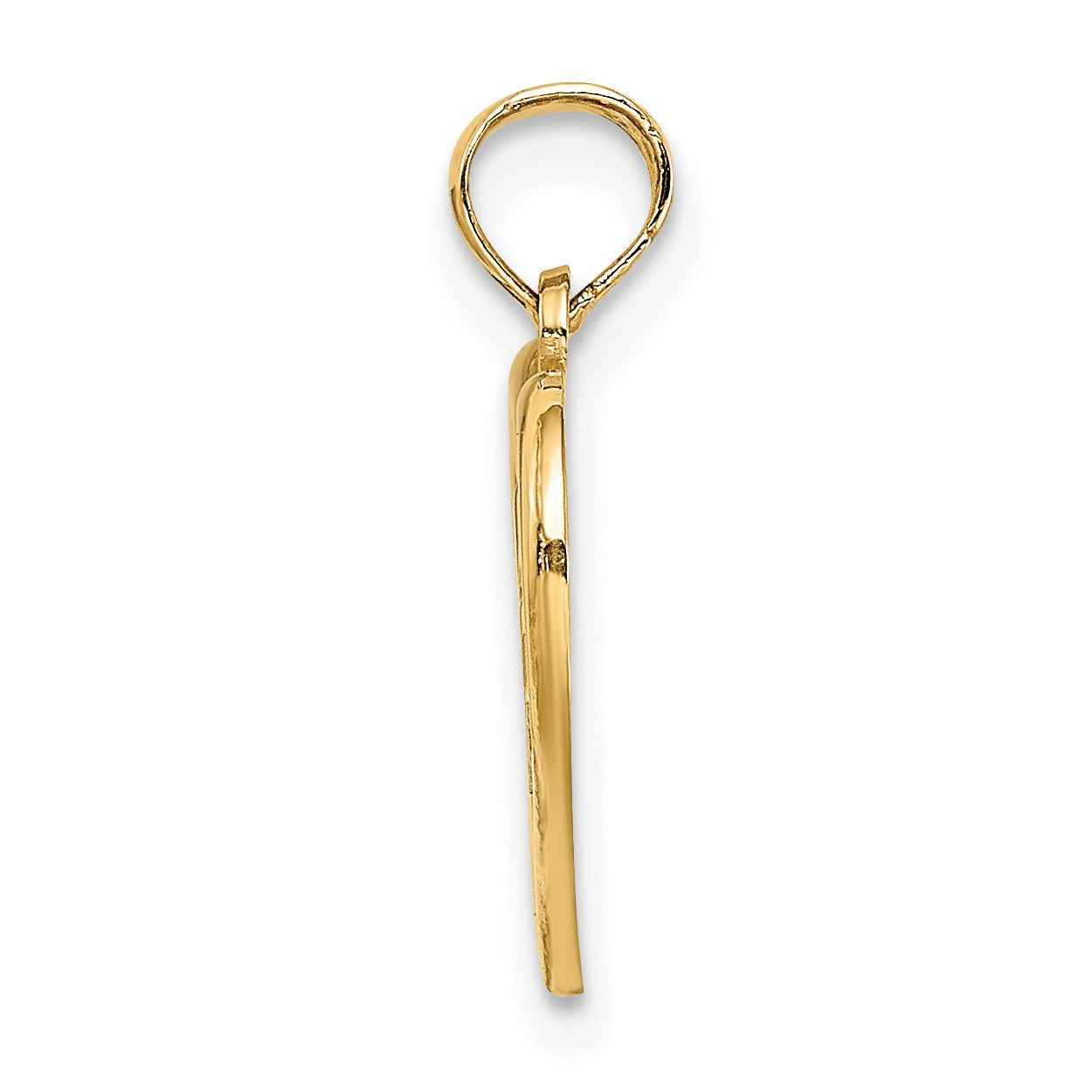 14k and White Rhodium RN Inside Double Hearts Charm