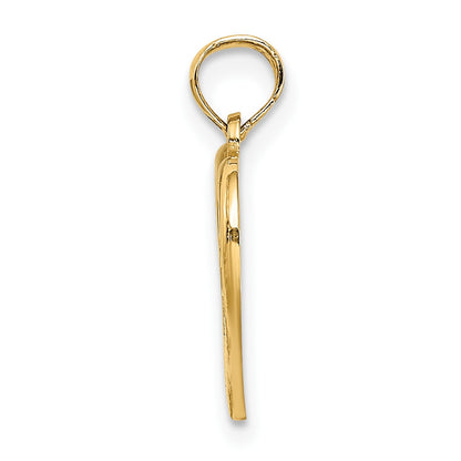 14k and White Rhodium RN Inside Double Hearts Charm