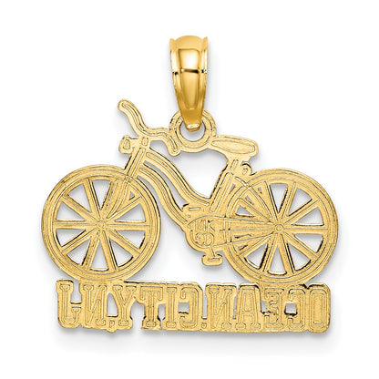 14k with White Rhodium OCEAN CITY NJ Bicycle Charm