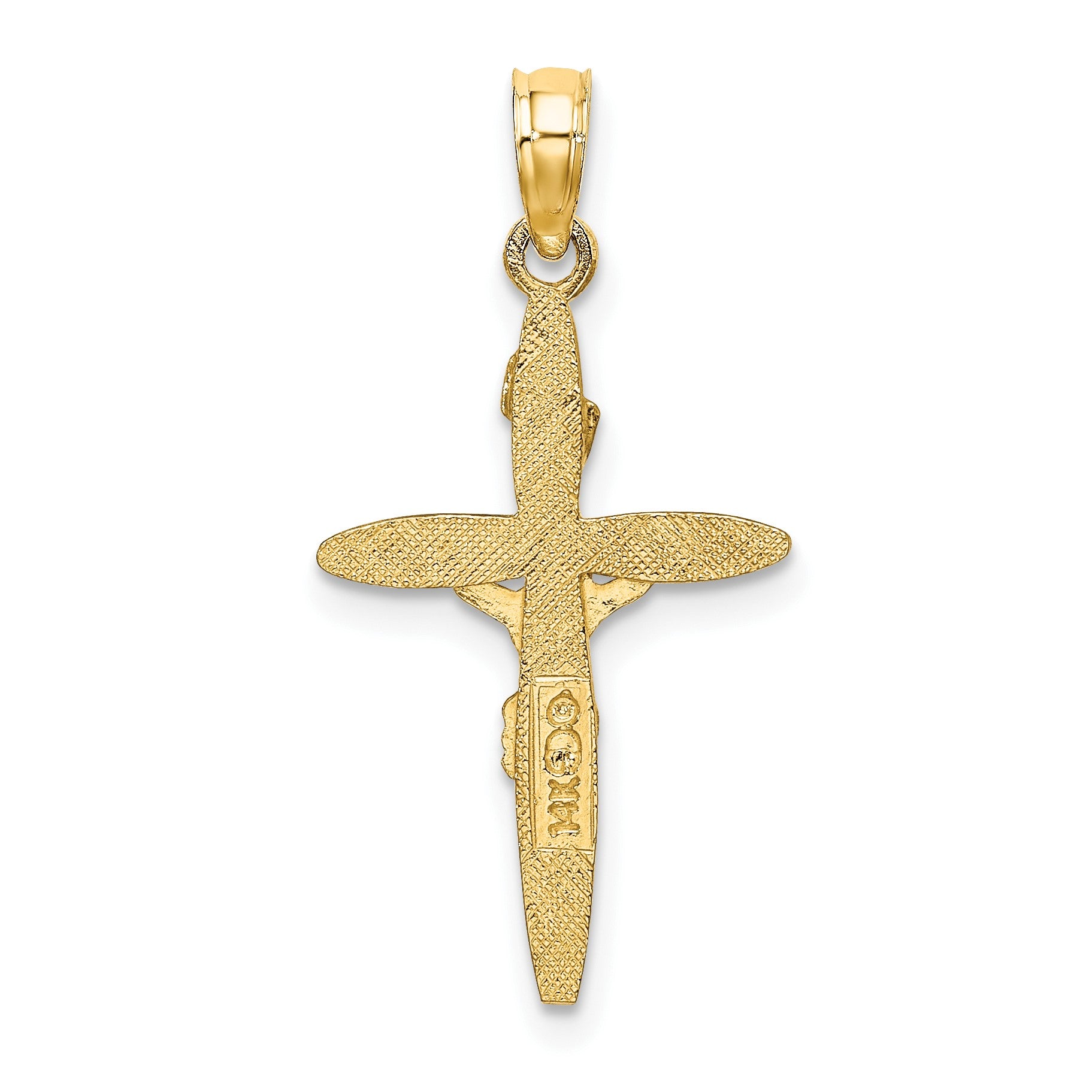 14K and White Rhodium INRI Crucifix Charm