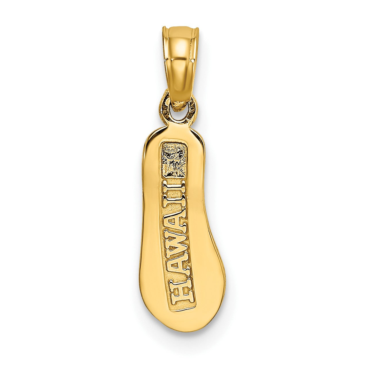 14k with White Rhodium 3-D HAWAII Single Flip-Flop Charm