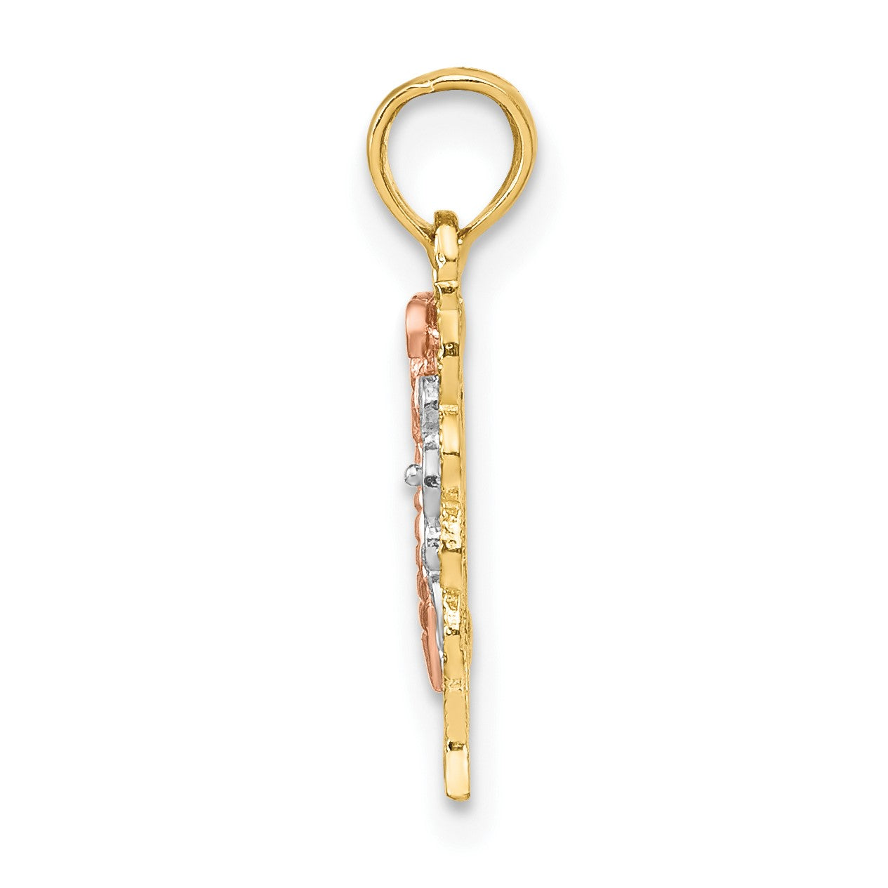 14k Two-Tone with White Rhodium Butterfly Cut-Out Charm