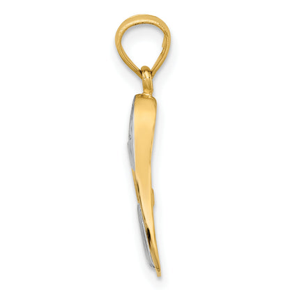 14k and White Rhodium 3-D Scuba Flipper Charm