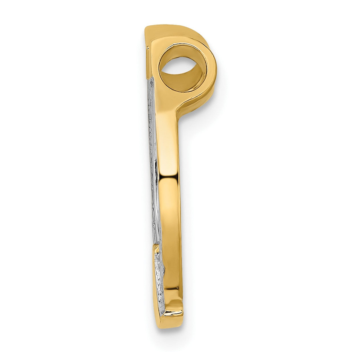 14k and White Rhodium Horseshoe Chain Slide Charm