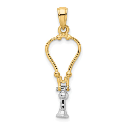 14k Two-Tone 3-D Stethoscope Pendant