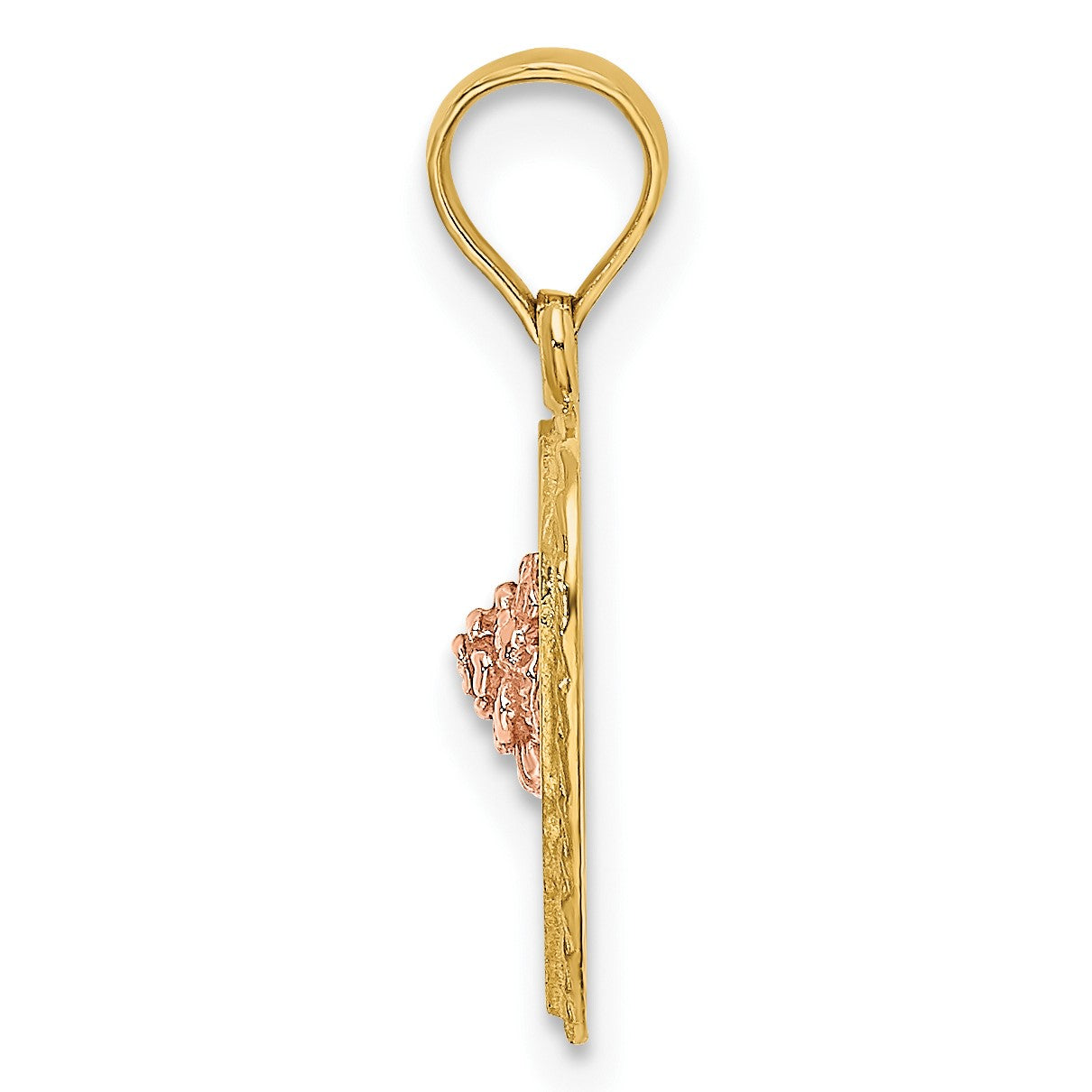 14k Two-Tone Flower in Heart Charm