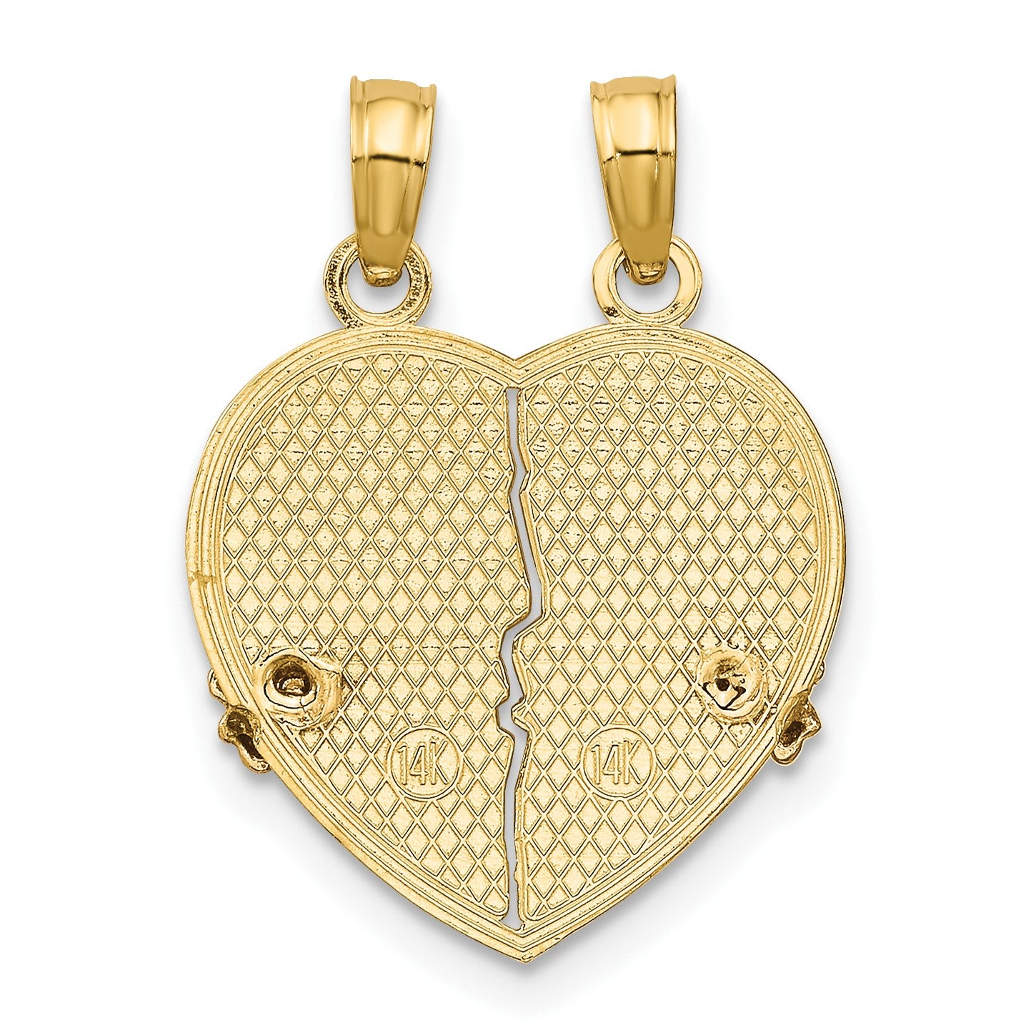 14k Two-Tone BIG SIS-LIL SIS 2-Piece Break-apart Heart Charm