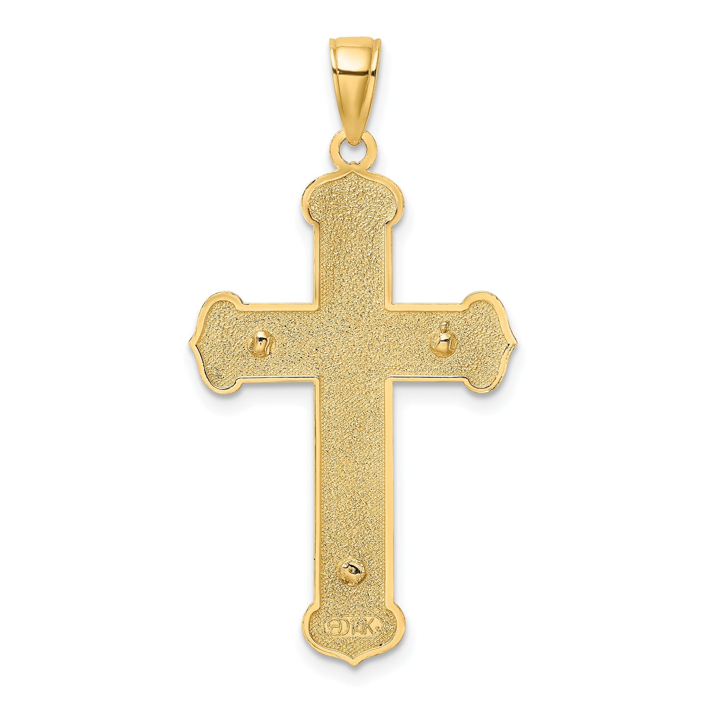 14K Two-tone Textured Crucifix Charm