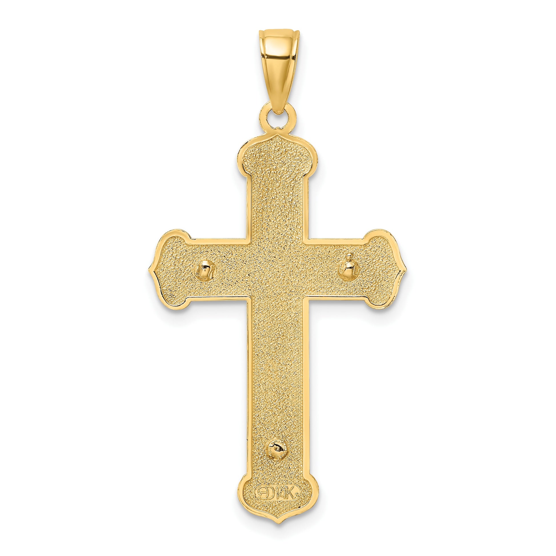 14K Two-tone Textured Crucifix Charm