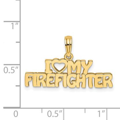 14k I HEART MY FIREFIGHTER Charm