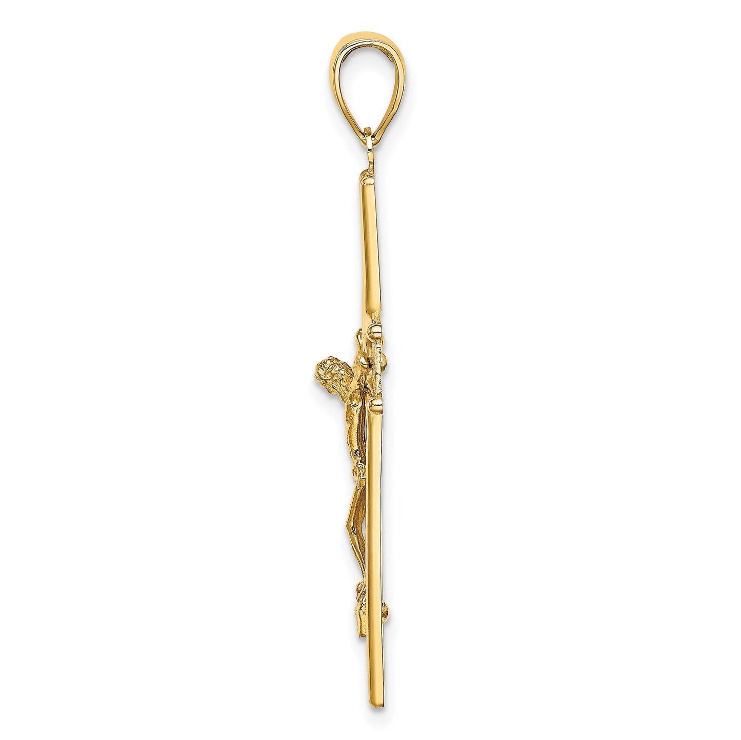 14K Satin Finish Crucifix Charm