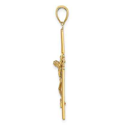 14K Satin Finish Crucifix Charm