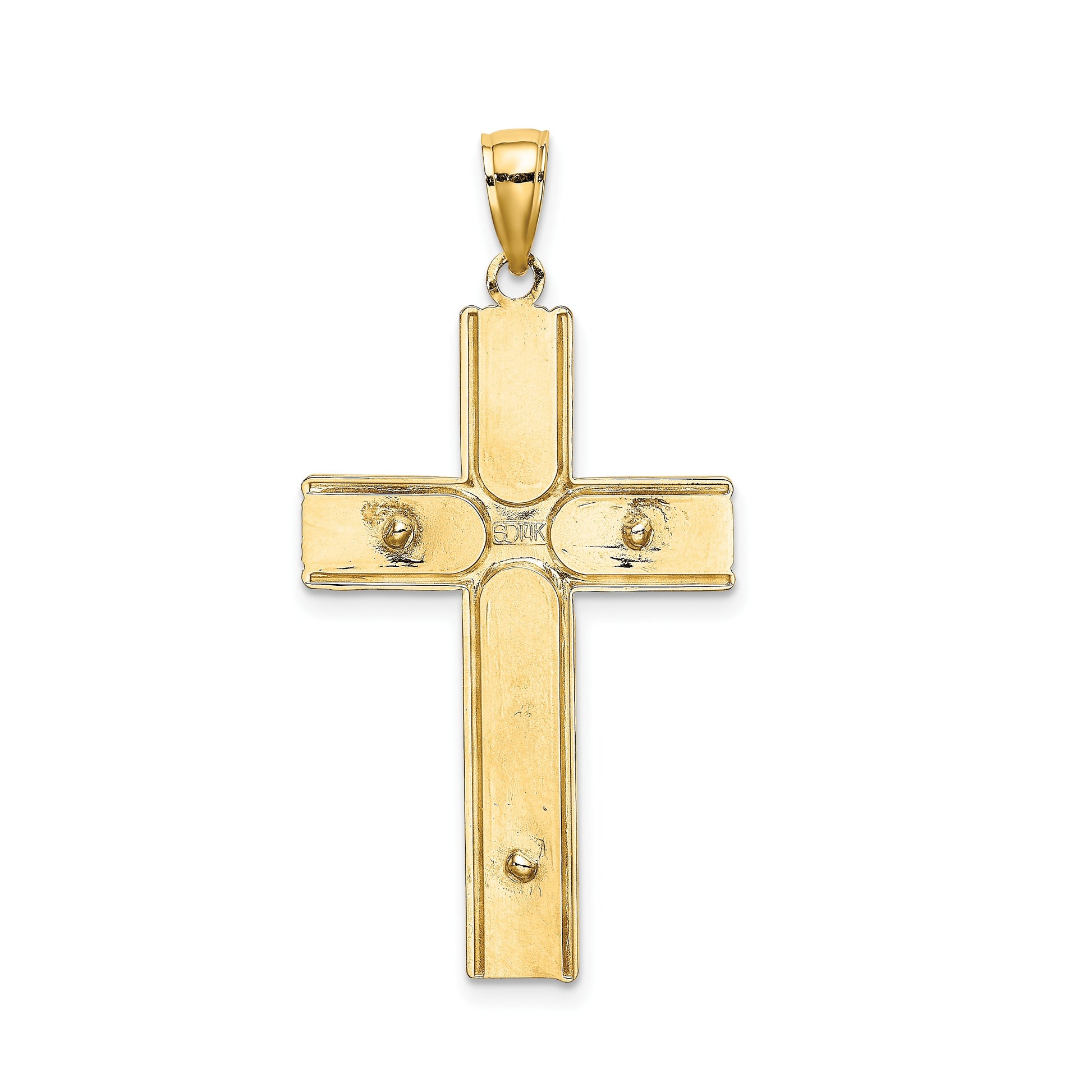 14K Satin Finish Crucifix Charm