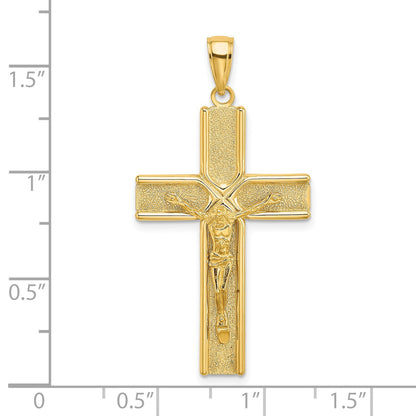 14K Satin Finish Crucifix Charm