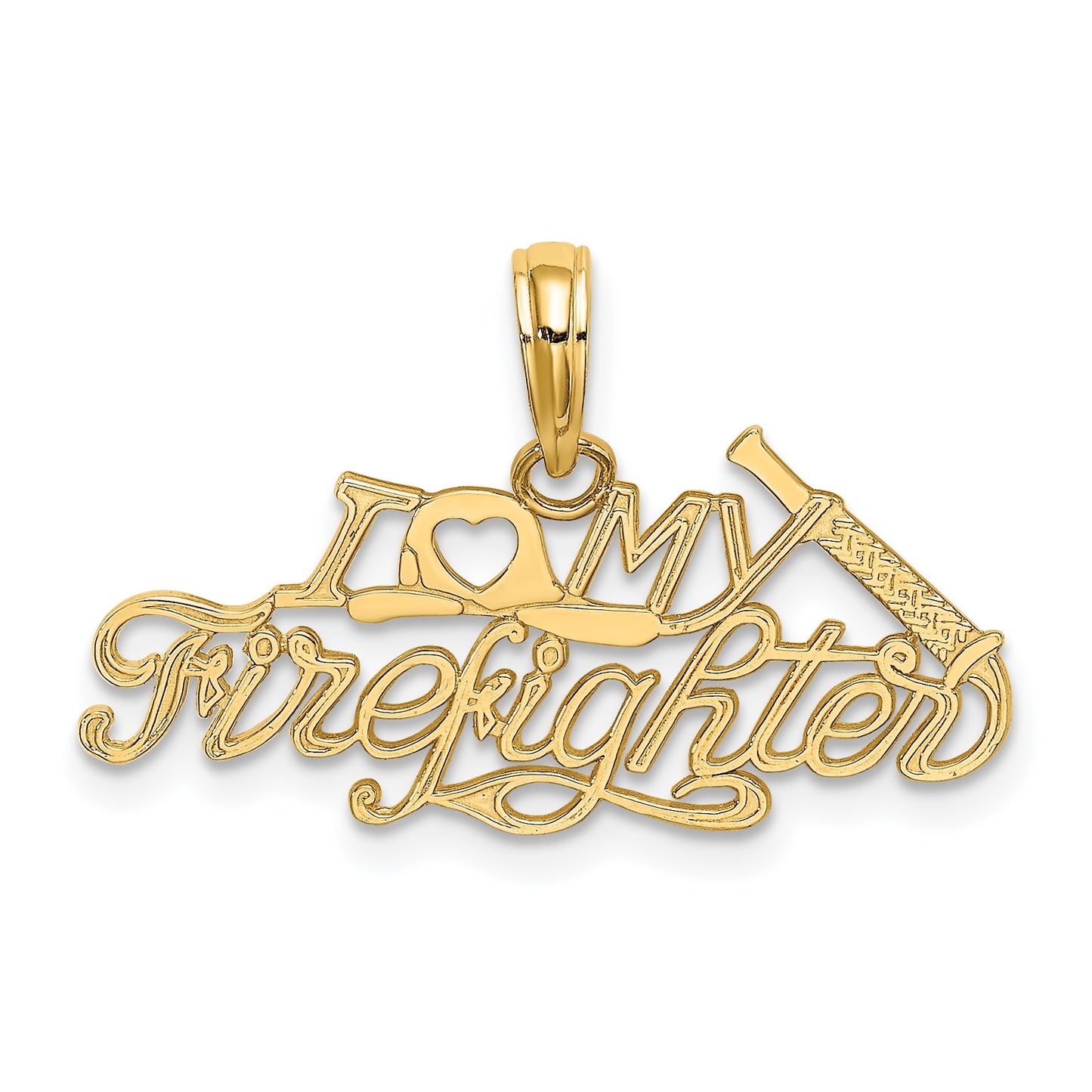 14k I HEART MY FIREFIGHTER Charm