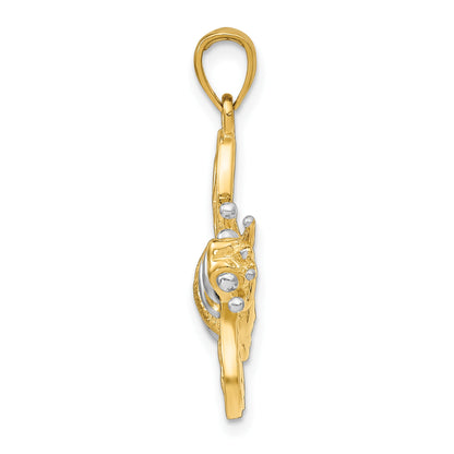 14k and White Rhodium 3-D Bumblebee Charm