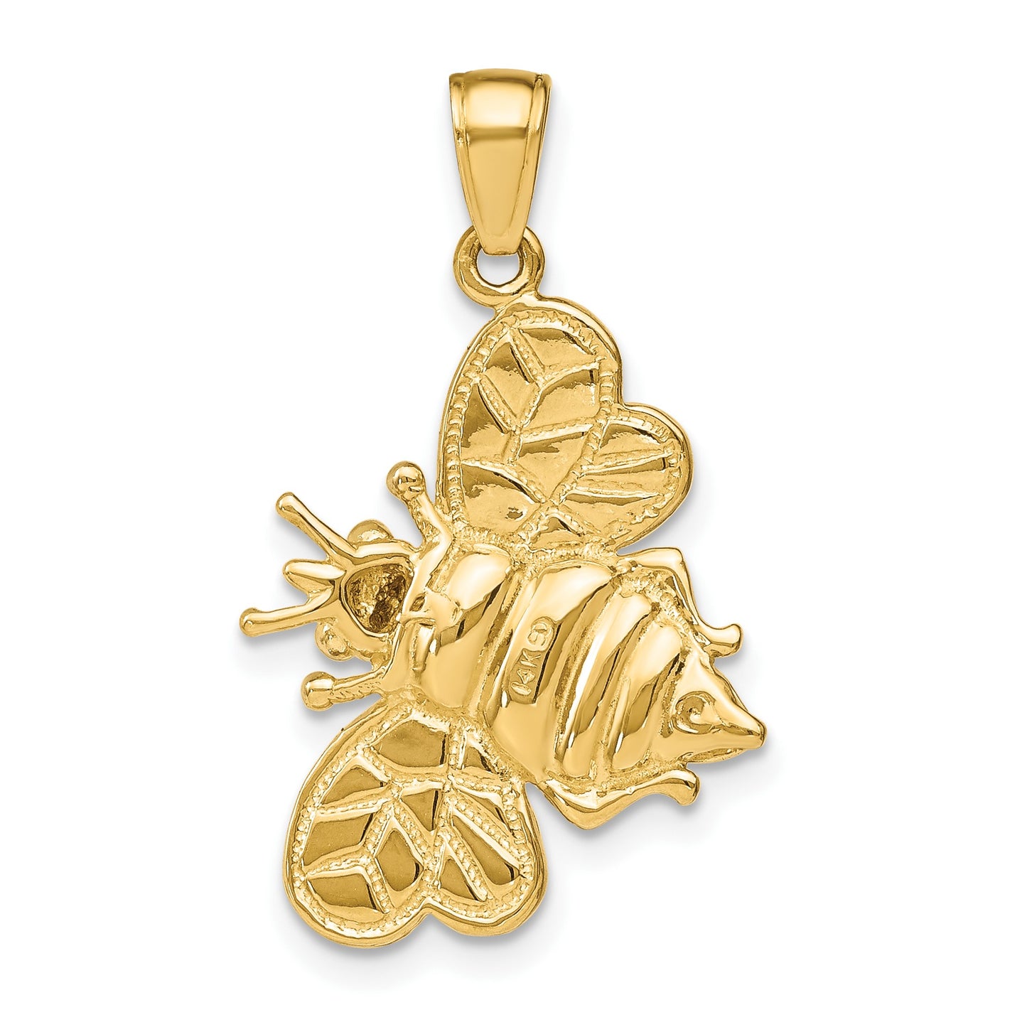 14k and White Rhodium 3-D Bumblebee Charm