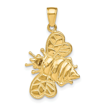 14k and White Rhodium 3-D Bumblebee Charm