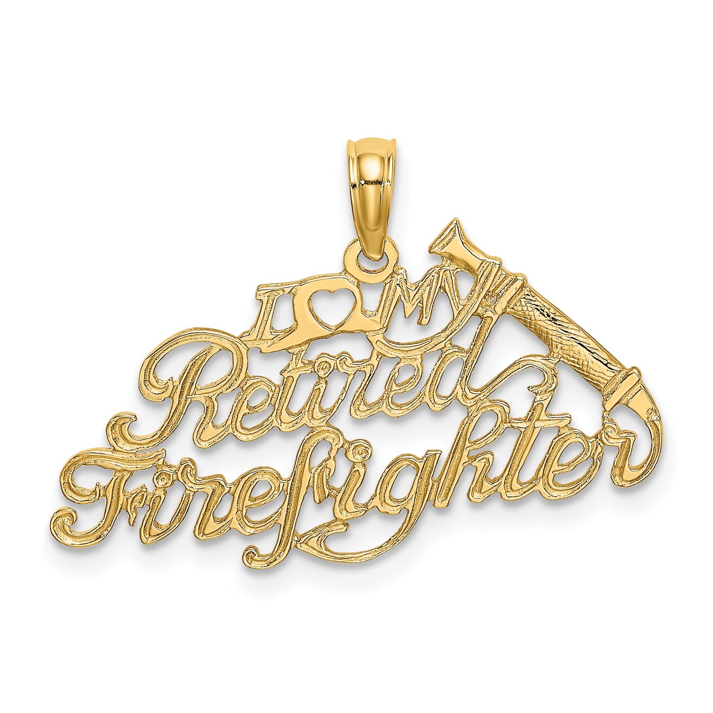 14k I HEART MY RETIRED FIREFIGHTER Charm