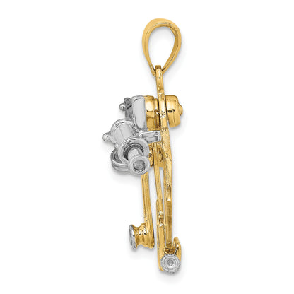 14k Two-tone 3-D Moveable Sextant Charm