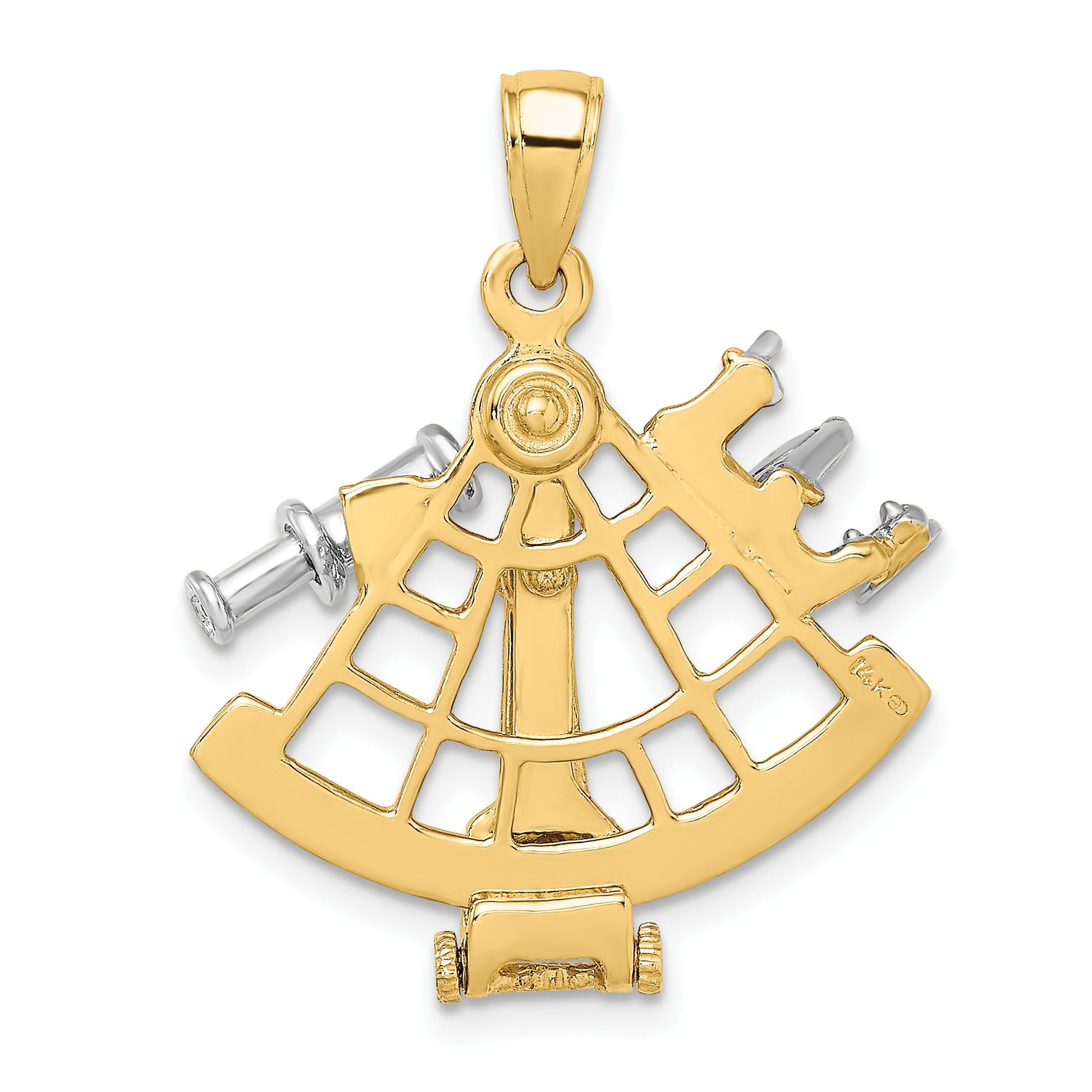 14k Two-tone 3-D Moveable Sextant Charm